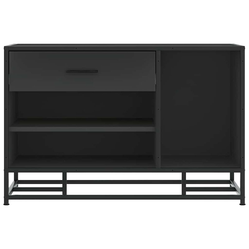 Shoe Bench 80X40x53.5 Cm Engineered Wood And Metal, Black