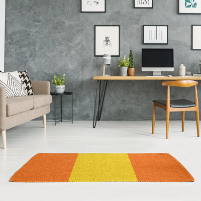 Tapis orange rayé/jaune Miami