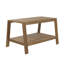 Ensemble de conversation 2 pièces en bois d'acacia gris pour l'extérieur - causeuse et table basse avec coussins rouges résistants à l'eau, capacité de 350 lb pour le patio, la terrasse et la cour arrière-1966998846