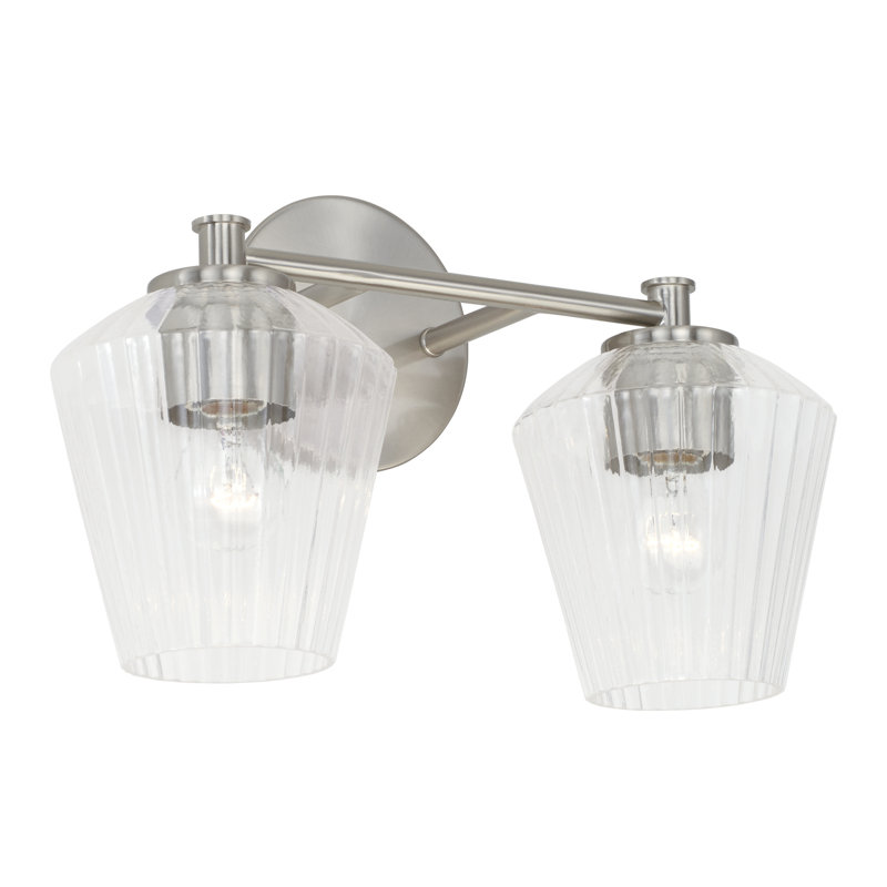 Éclairage de salle de bain à intensité variable 2 lumières Depner, Nickel brossé