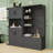 Versatile Hall Tree Combination with Storage Shelves, Hooks, Shoe Bench and Cabinet-1188616339