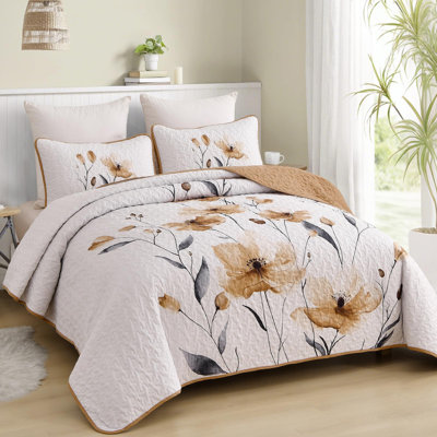 Ensemble de courtepointe 3 pièces Floral Farmhouse Botanical