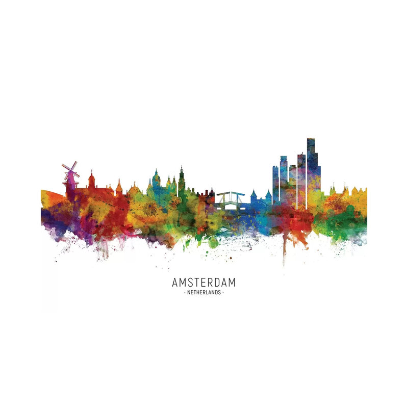 Amsterdam Netherlands Skyline by Michael Tompsett - Wrapped Canvas Painting, 152.5 cm H x 101.5 cm W