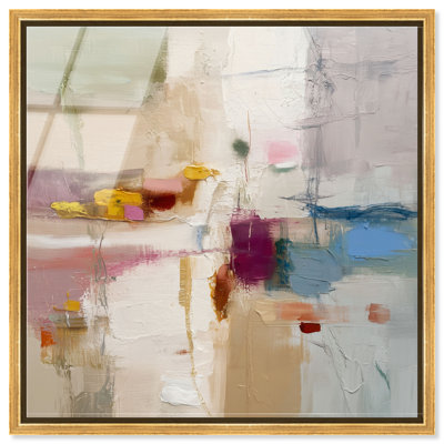 Palette Échos I, impression acrylique encadrée, art mural moderne par Art Remedy, cadre doré, 30,5 x 30,5 cm