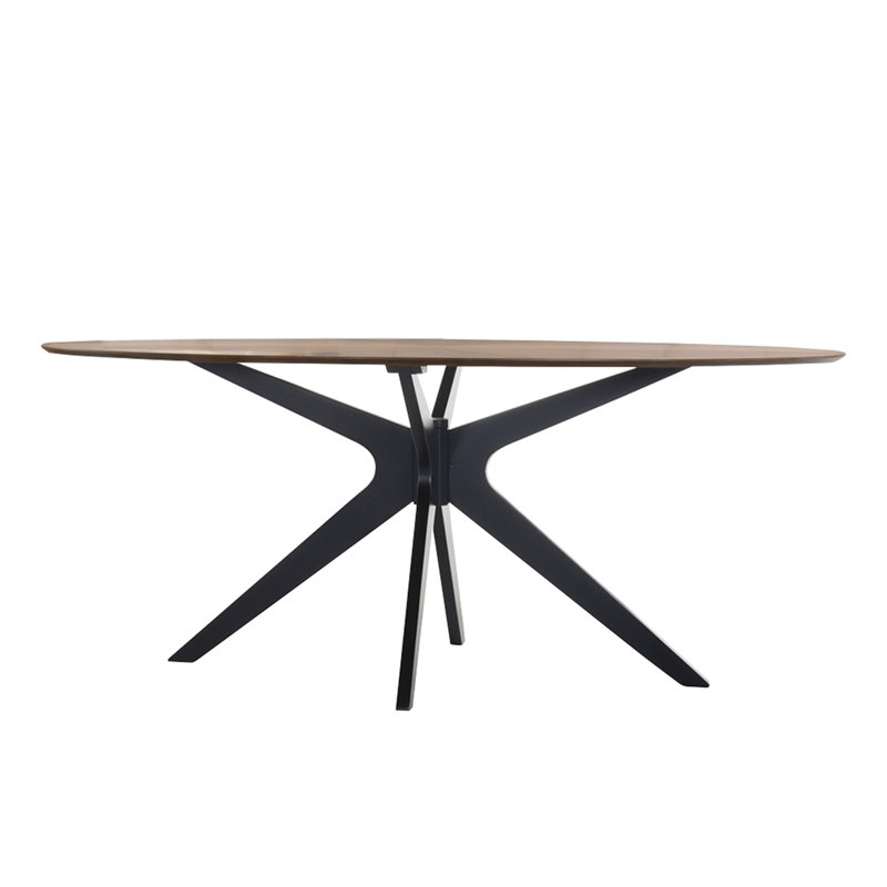 Wadell Walnut Oval Solid Wood Base Dining Table