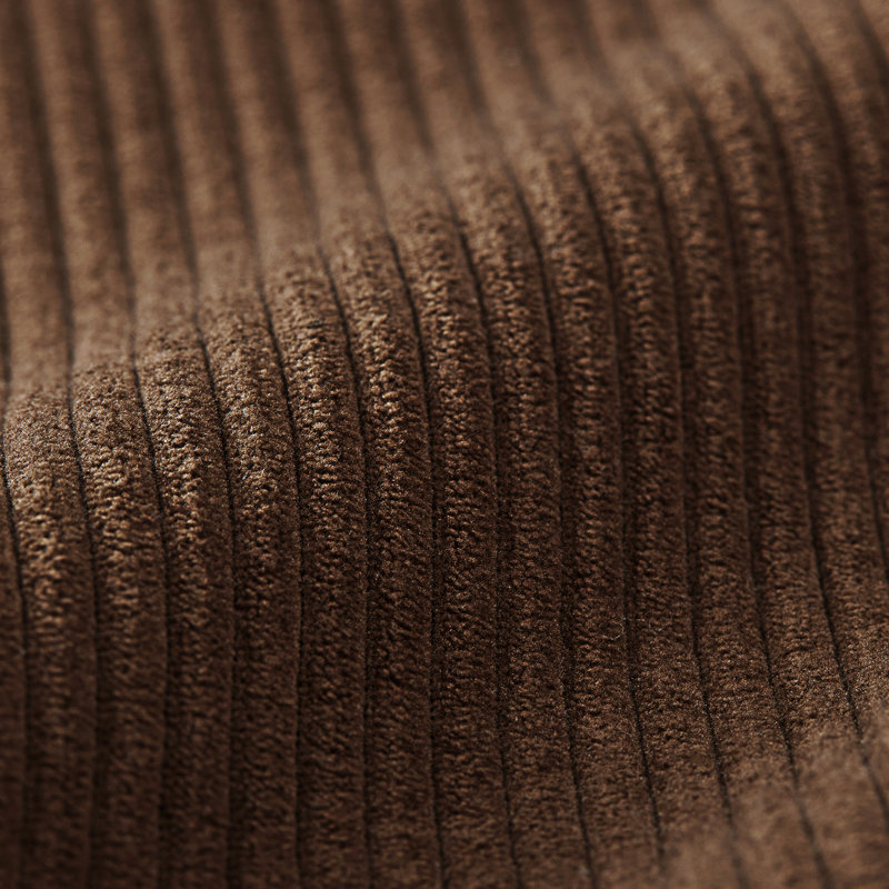 Canapé en polyester à accoudoirs carrés Dereon, H 32,7 po x l 90 po x P 35 po, Corduroy Brown