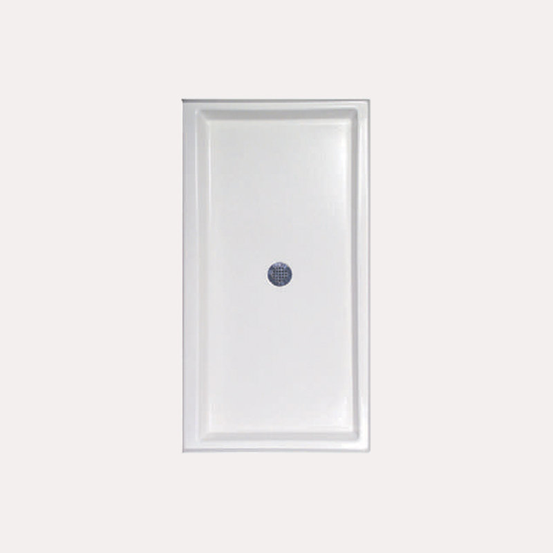 36'' W 34'' D Rectangular Single Shower Base, Bone