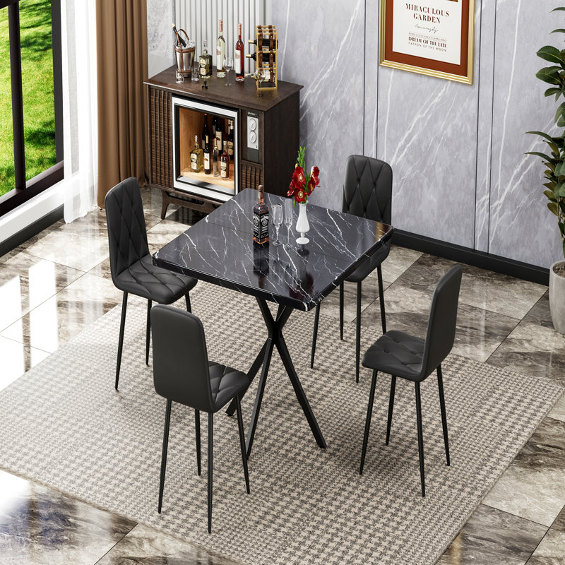 Table de salle à manger carrée, table de salle à manger carrée moderne pour 4 à 6 personnes, table basse pour la salle à manger de cuisine, bureau, espace