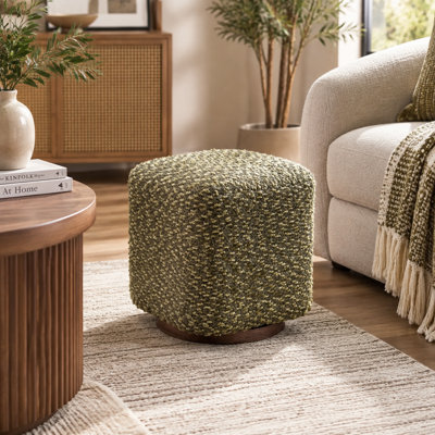 Tabouret de coiffeuse rembourré de 16,53 po de hauteur avec pivot à 360°, couleur olive.