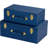Sagala Set Of 2 Decorative Trunks With Handle Bedroom Organizer Storage Trunk Chests Shagreen Leather Storage Boxes Home Decor-1568451276