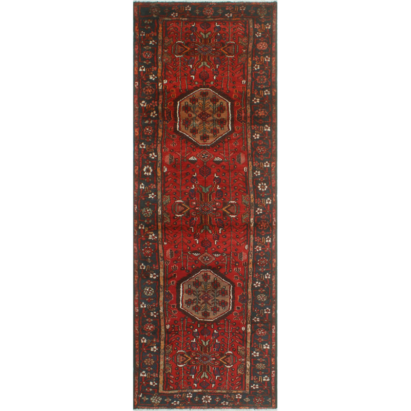 One-of-a-Kind 3'2" X 9'9" 1980s Runner Wool Area Rug in