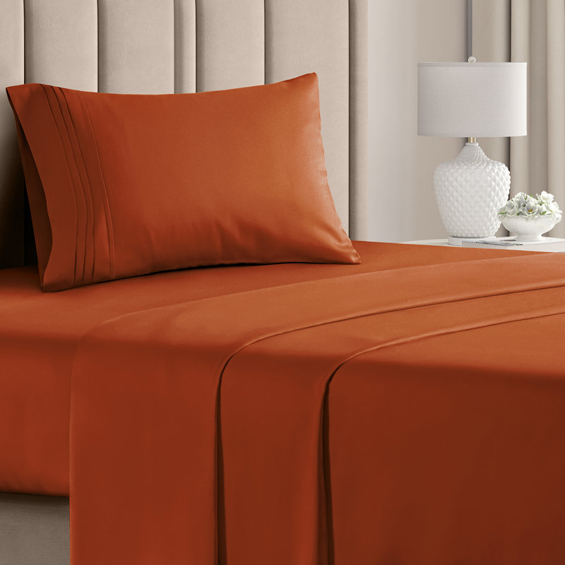 Premium Cooling, Soft & Wrinkle Free Sheet Set - Ultra Soft & Premium Hotel Luxury Bed Sheet Set, Terracotta