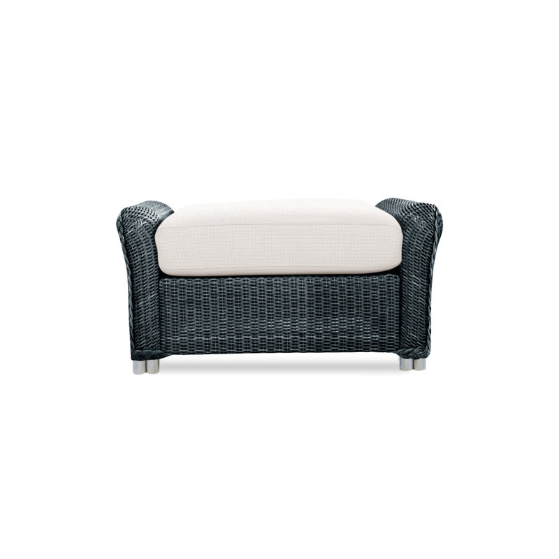 Reflections Outdoor Ottoman, Pewter, Demo Oatmeal