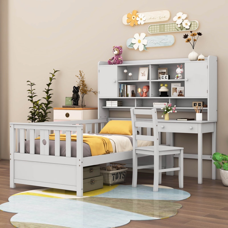 Lit plateforme en bois Samos, Blanc