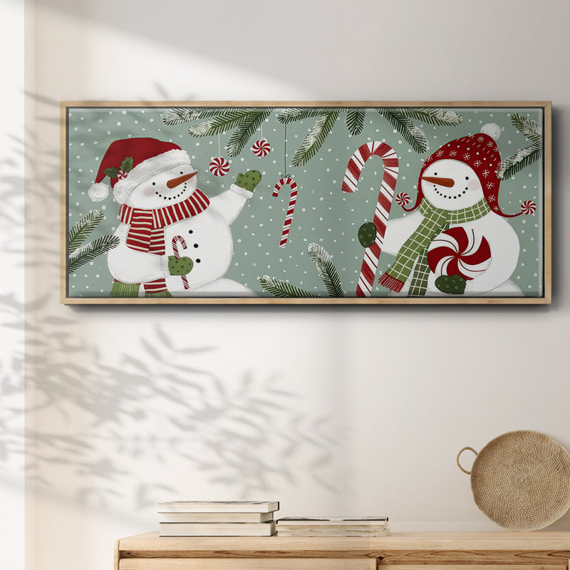 Frosty x 2, toile encadrée, H 20 po x l 50 po