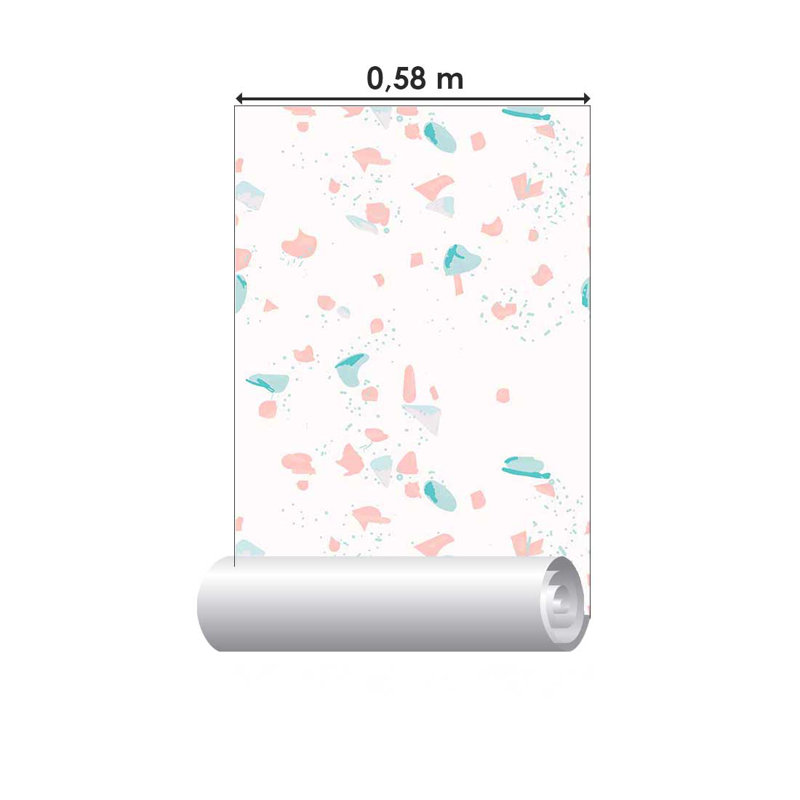 126" L x 24" W Wallpaper Tile, Pink