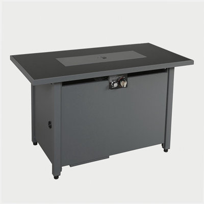 Foyer de table extérieur en acier de 25 po x l 42 po avec couvercle