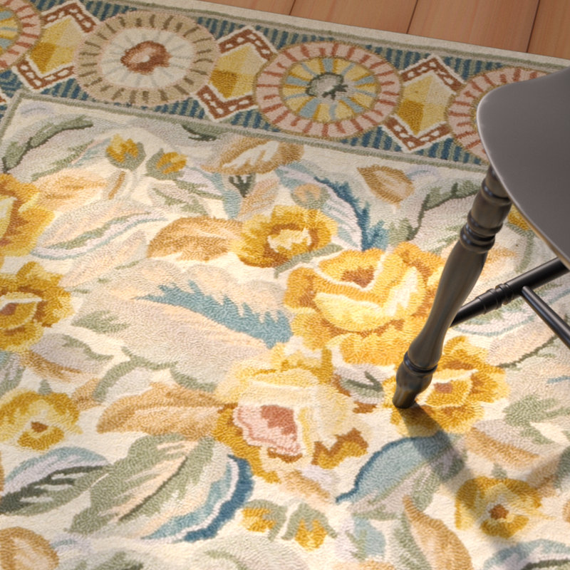 Chelsea Hand Hooked Wool Pile Floral Rug, Runner 2'6" x 6'