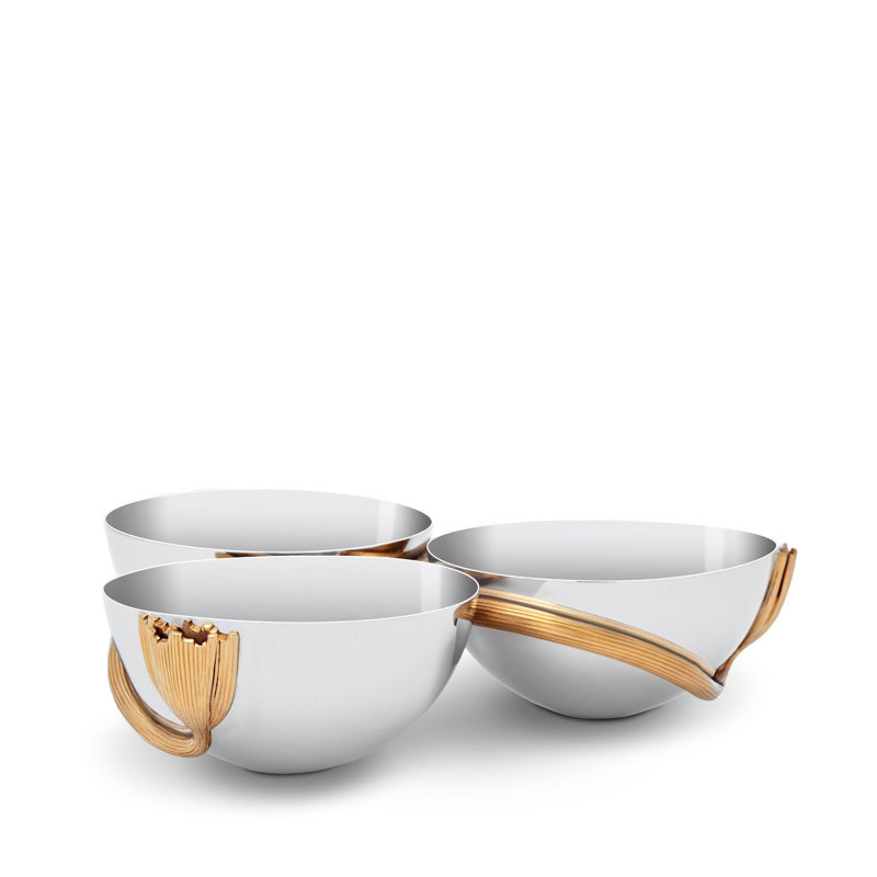 Deco Leaves - 3 Bowl Condiment Server