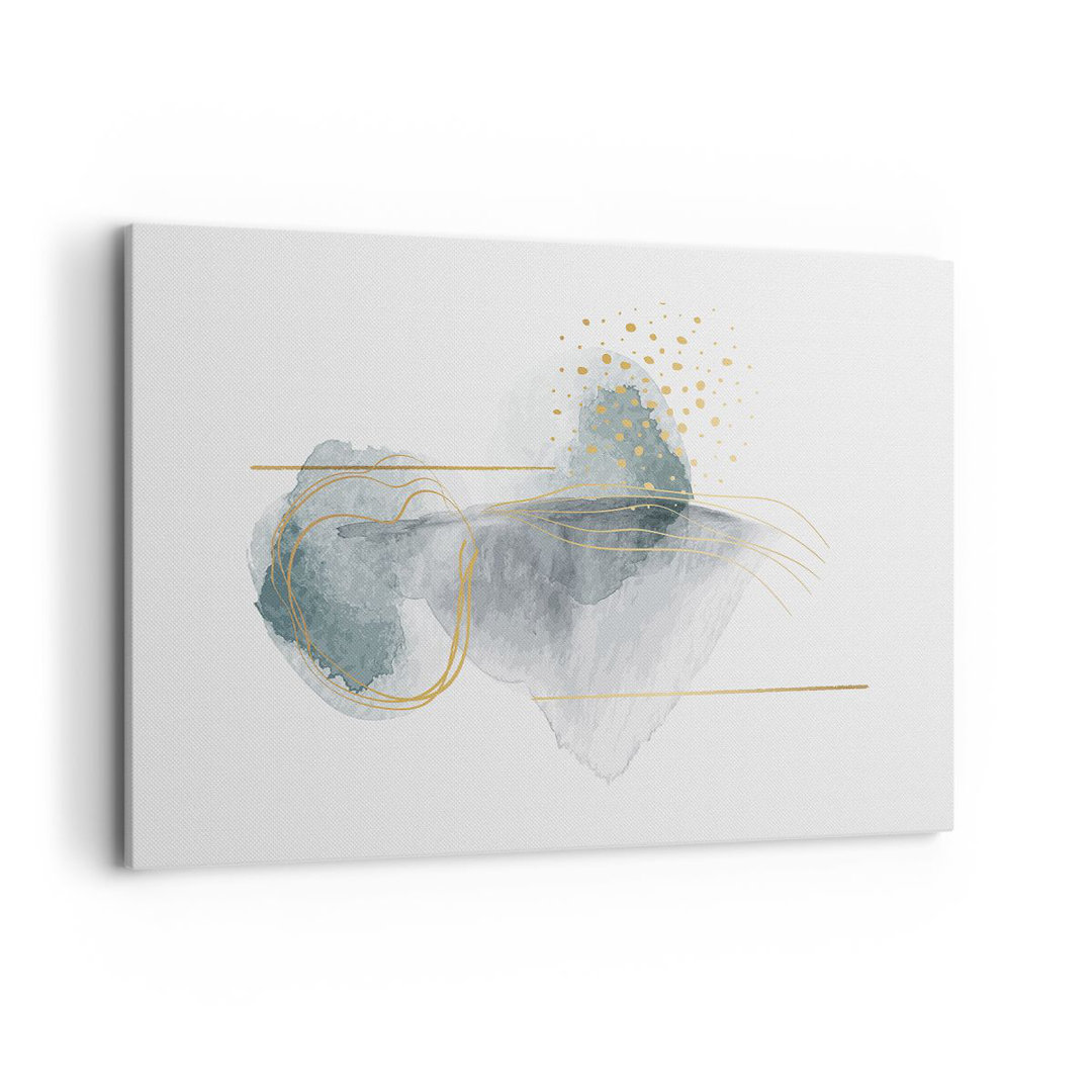 Leinwandbild Watercolor Stains Gold