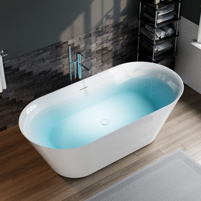 71" x 34" Freestanding Soaking Acrylic Bathtub
