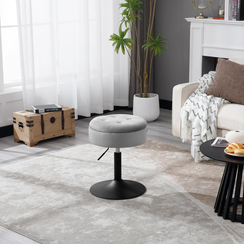 Lieven Adjustable Height Ergonomic Lab Stool, Light Grey