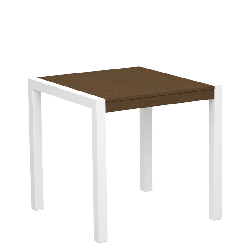 Table de salle à manger POLYWOOD MOD, Noir texturé, Teck, L 29,75 po x P 29,75 po
