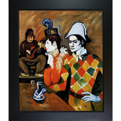«At the Lapin Agile» par Pablo Picasso - Peinture sur toile à cadre unique