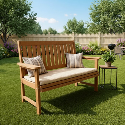 2-Person Poly Lumber Outdoor Bench with 700 Lbs Weight Capacity Weatherproof Garden Seating for, Balcony Porch by One Allium Way
