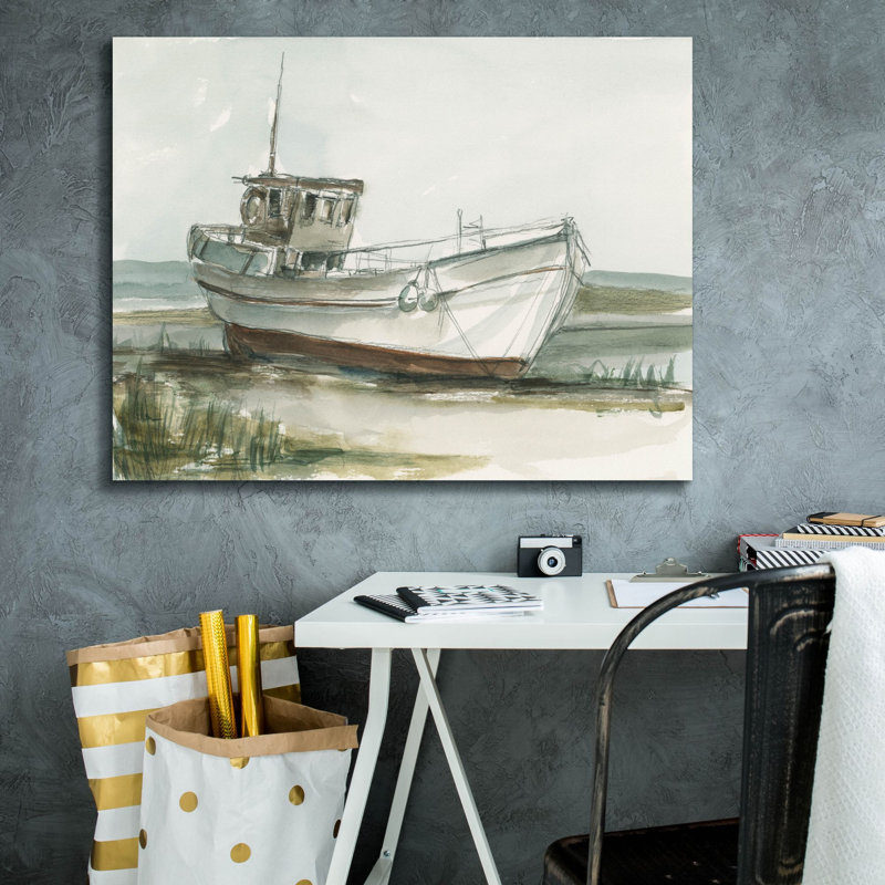 «Abandone Fishing Boat 1» par Ethan Harper, art mural sur toile, H 26 po x l 34 po