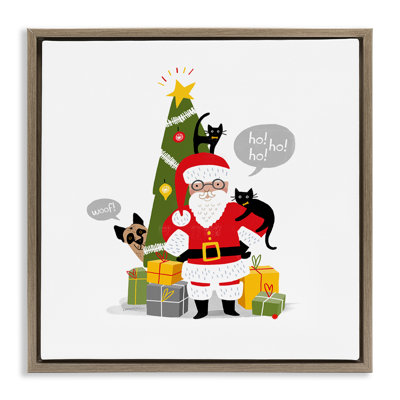 Santa Paws with Pets Canvas Wall Art by Leeza Hernandez