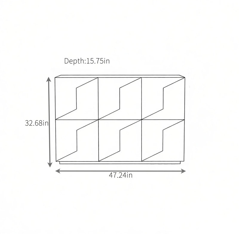 Buffet noir et blanc Creative Design, 32.68" H x 47.24" W x 15.75" D