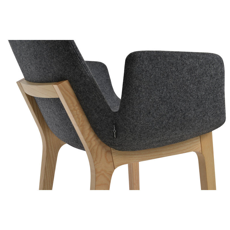 Fauteuil Eiffel en bois de frêne naturel, Gris foncé