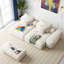 Canapé modulaire Boneless de 113 po, canapé 2 places en chenille scintillante avec 2 chaises et 4 coussins-346756638