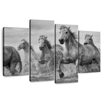 Sprinting Camargue Horses