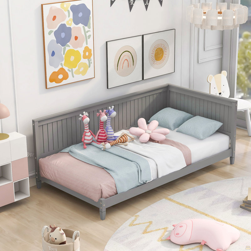 Twin Size Wood Daybed/Sofa Bed, Gray, Twin