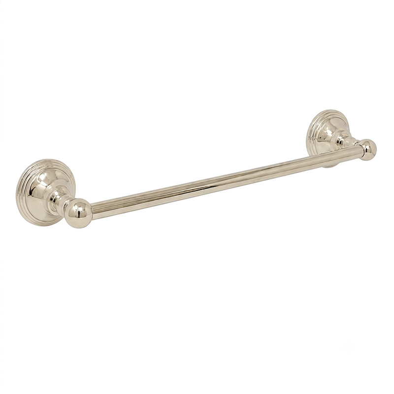 Barre à serviettes murale de style traditionnel 18 pi St. Lawrence, laiton massif et supports, H 1,75 po x L 21 po x P 2,4 po
