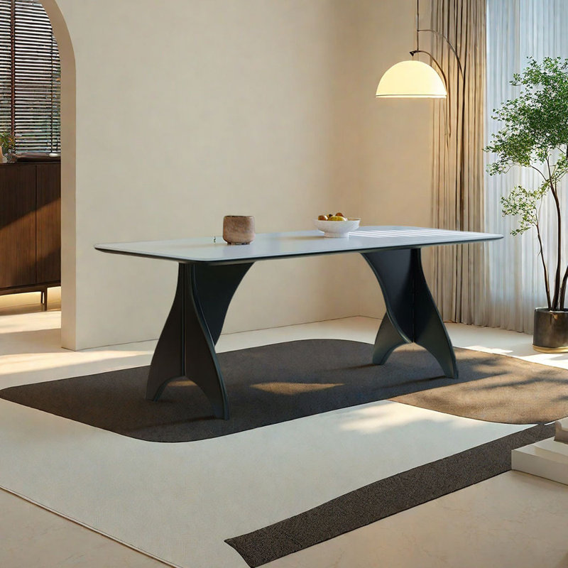 Table de salle à manger en frêne, H 29,53 po x L 55,12 po x l 31,5 po, Noir