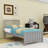 Twin Wood Platform Bed with Headboard-1522181801