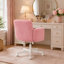 Fauteuil d'appoint moderne à large siège en velours côtelé moderne avec accoudoirs rabattables à 5 positions, hauteur réglable, dossier inclinable, pivot à 360 ° et roulettes-1844865623