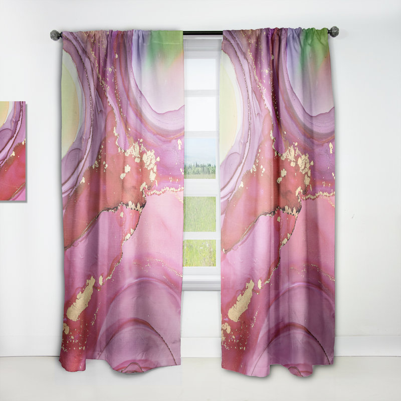 Paire de rideaux semi-transparents avec passe-tringle, L 52 po x L 108 po
