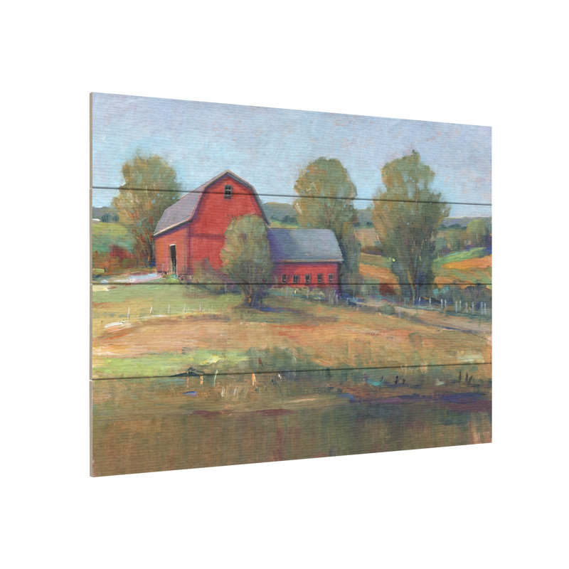 Tim O'Toole «Country Barn I», lattes de bois, L 16 po x H 12 po