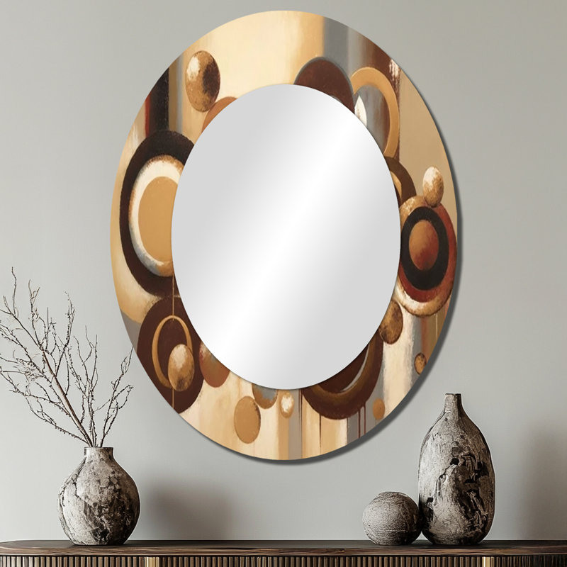 Aged Barrel Universes V - Modern Oval Wall Mirror, 40" x 30"