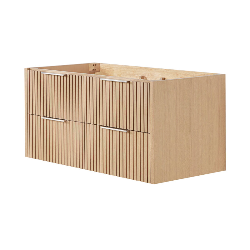 Base de meuble-lavabo mural simple 42 po Lucia en chêne naturel, Chêne naturel