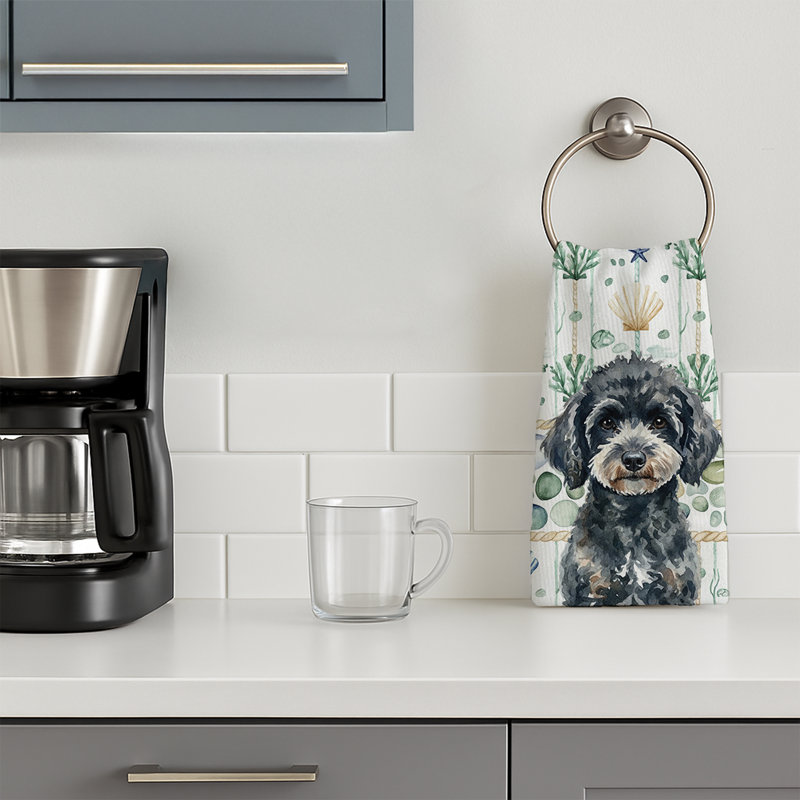 Serviette de cuisine miniature, Miniature Black Poodle