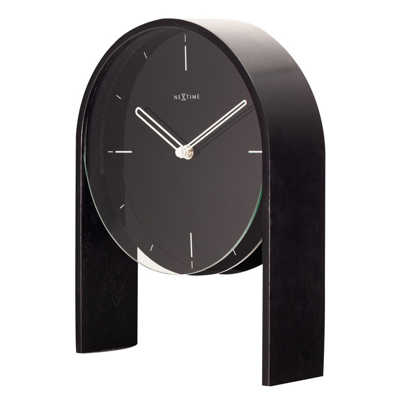 Quartz movement / Crystal Tabletop Clock in Black