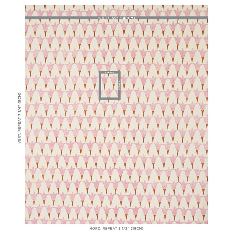 Tissu bloc Schumacher x Molly Mahon, Rose / cuivre