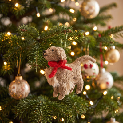 Ornement de Noël tricoté à la main Golden Retriever Dog