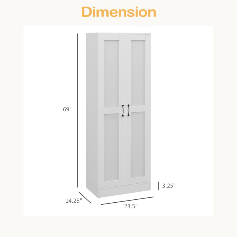 Armoire de rangement familiale, armoire de cuisine, armoire de rangement autoportante, Blanc