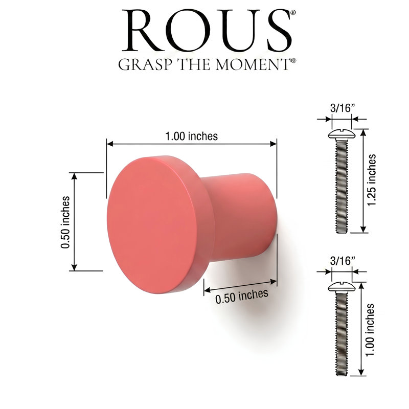 1" Diameter Circle Knob, Blush (Pink)